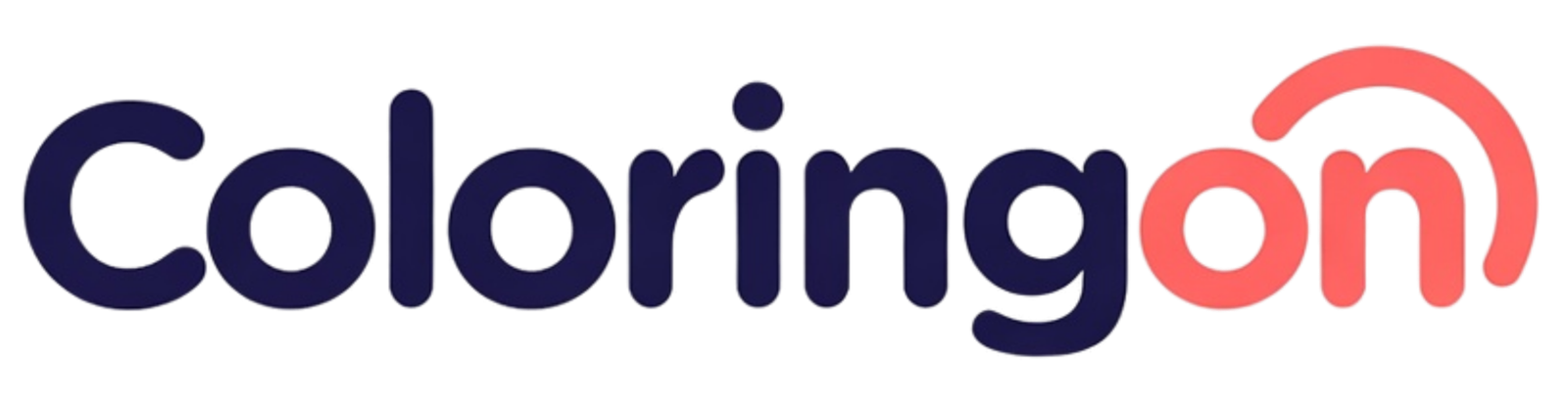 ColoringOn logo wordmark in dark navy and coral.